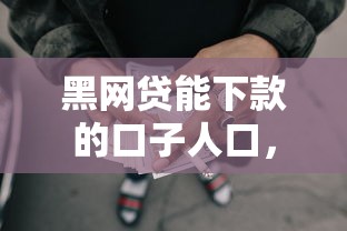黑网贷能下款的口子人口，试试这5个助贷公司黑户口子有什么