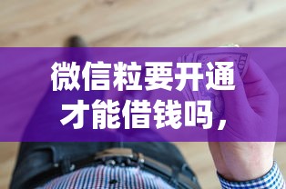 微信粒要开通才能借钱吗，看看这5个最可靠的贷款平台