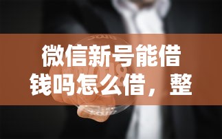微信新号能借钱吗怎么借，整合5个贷款咨询平台