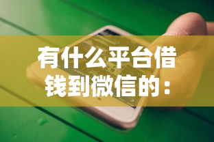 有什么平台借钱到微信的：分享五个不看负债的网贷平台