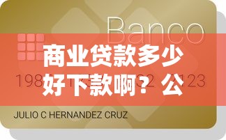 商业贷款多少好下款啊？公布五个有没有不查征信的贷款平台