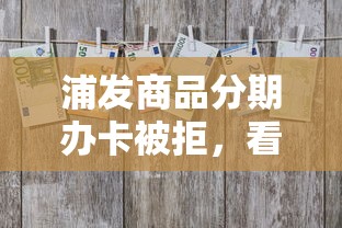 浦发商品分期办卡被拒，看看这五个贷款10万比较容易的口子