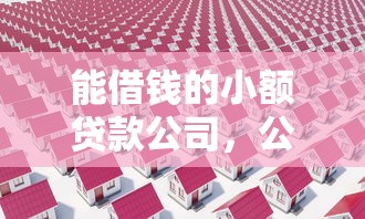 能借钱的小额贷款公司，公布5个房产抵押贷款平台