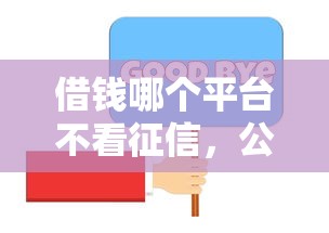 借钱哪个平台不看征信，公布五个分36期的正规贷款平台