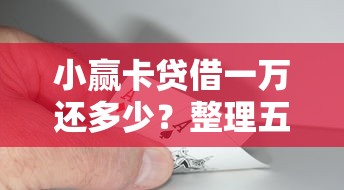 小赢卡贷借一万还多少？整理五个贷款平台容易通过的