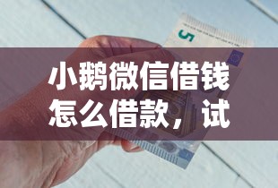 小鹅微信借钱怎么借款，试试这5个一定能下款的借钱平台