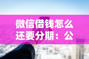 微信借钱怎么还要分期：公布5个夜间能秒过下款的口子