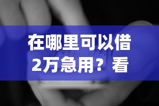 在哪里可以借2万急用？看看这五个无视逾期大数据花户黑户app