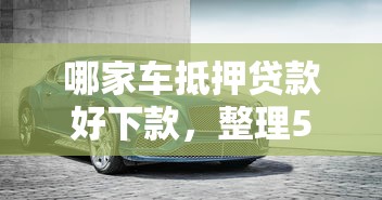 哪家车抵押贷款好下款，整理5个失信被执行人能贷款的口子