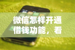 微信怎样开通借钱功能，看看这五个严重逾期还能借到款的平台