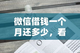 微信借钱一个月还多少，看看这5个平台能不查征信直接看出来借款额度