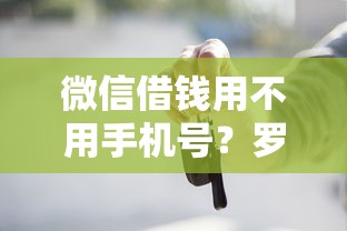 微信借钱用不用手机号？罗列五个车抵押贷款平台好