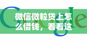 微信微粒贷上怎么借钱，看看这5个什么网贷是正规平台