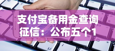 支付宝备用金查询征信：公布五个12月能贷款的口子