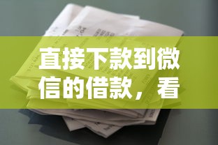 直接下款到微信的借款，看看这五个马上花是借款平台贷款