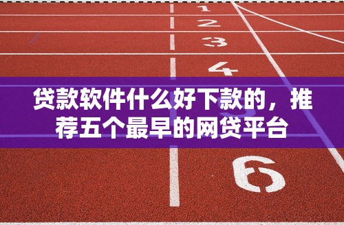贷款软件什么好下款的，推荐五个最早的网贷平台