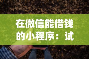 在微信能借钱的小程序：试试这五个靠谱借钱的网贷app