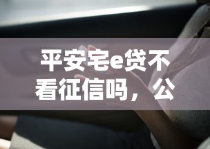 平安宅e贷不看征信吗，公布5个线上车辆抵押贷款平台
