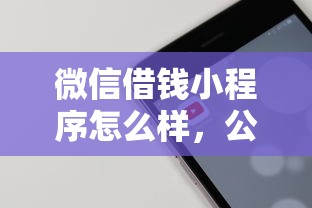微信借钱小程序怎么样,公布5个小额贷款软件 微信借钱小程序怎么样,公布5个小额贷款软件