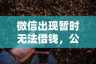 微信出现暂时无法借钱，公布5个都贷款平台