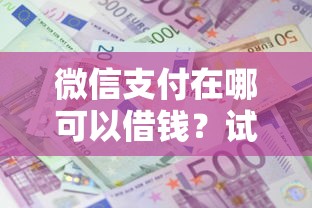 微信支付在哪可以借钱？试试这五个利息低的网贷平台