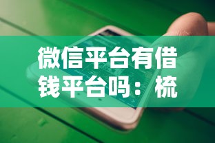 微信平台有借钱平台吗：梳理5个不征信的下款平台看