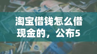 淘宝借钱怎么借现金的，公布5个不审核征信的贷款平台