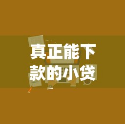 真正能下款的小贷公司，公布5个黑户能下款的app口子