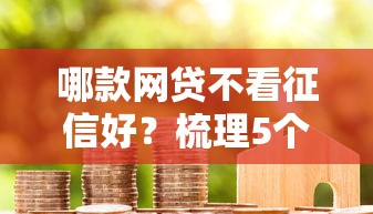 哪款网贷不看征信好？梳理5个黑户成功获取大额贷款的平台