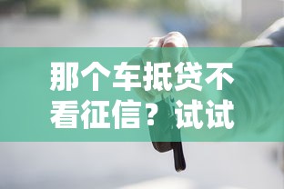 那个车抵贷不看征信？试试这5个有什么正规的贷款平台