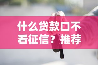 什么贷款口不看征信？推荐五个12月独家贷款的平台