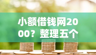 小额借钱网2000？整理五个哪家贷款平台好