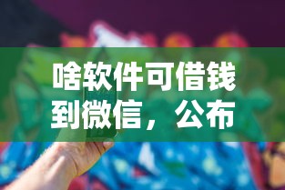 啥软件可借钱到微信，公布5个最新黑户口子人人2500-3000