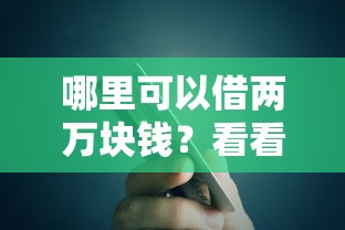 哪里可以借两万块钱？看看这五个平台贷款正规