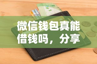 微信钱包真能借钱吗，分享五个征信花居然都下款的平台