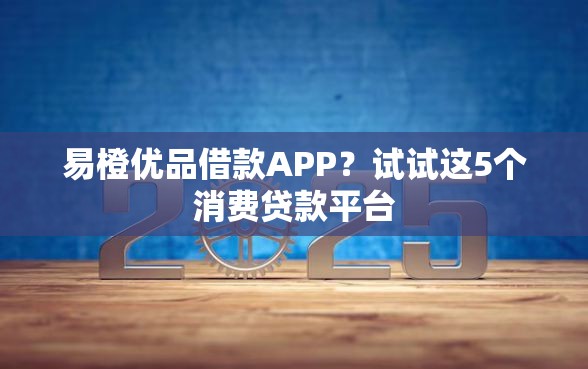 易橙优品借款APP？试试这5个消费贷款平台