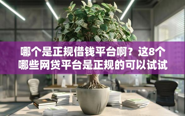 哪个是正规借钱平台啊？这8个哪些网贷平台是正规的可以试试