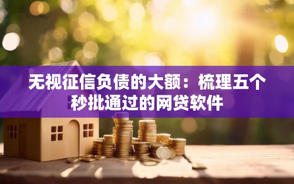无视征信负债的大额：梳理五个秒批通过的网贷软件