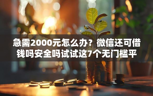 急需2000元怎么办？微信还可借钱吗安全吗试试这7个无门槛平台