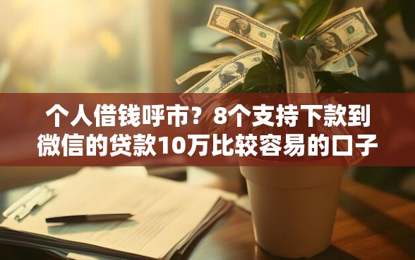 个人借钱呼市？8个支持下款到微信的贷款10万比较容易的口子