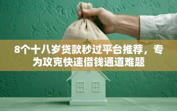 8个十八岁贷款秒过平台推荐，专为攻克快速借钱通道难题