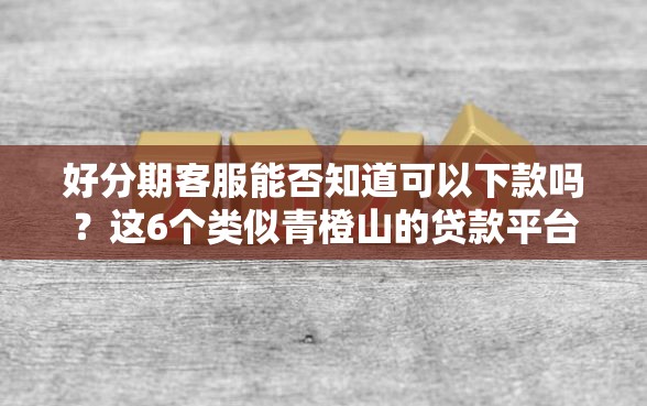 好分期客服能否知道可以下款吗？这6个类似青橙山的贷款平台值得一试