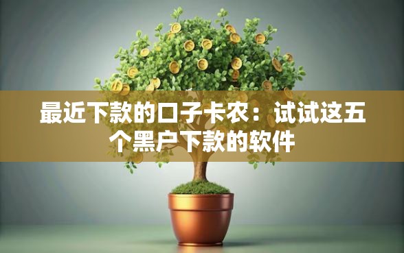 最近下款的口子卡农：试试这五个黑户下款的软件