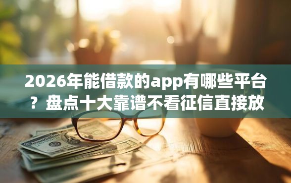 2026年能借款的app有哪些平台？盘点十大靠谱不看征信直接放款的平台