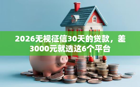 2026无视征信30天的贷款，差3000元就选这6个平台