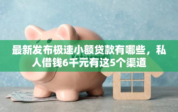 最新发布极速小额贷款有哪些，私人借钱6千元有这5个渠道