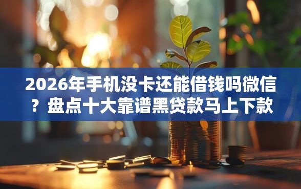 2026年手机没卡还能借钱吗微信？盘点十大靠谱黑贷款马上下款的口子