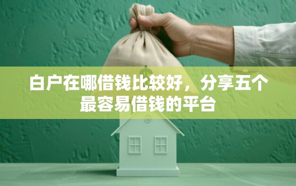 白户在哪借钱比较好，分享五个最容易借钱的平台