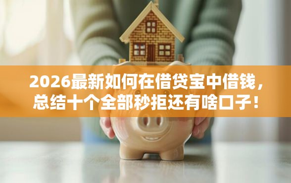 2026最新如何在借贷宝中借钱，总结十个全部秒拒还有啥口子！