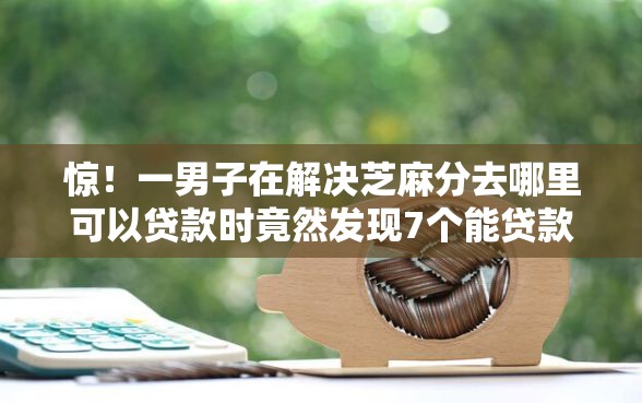 惊！一男子在解决芝麻分去哪里可以贷款时竟然发现7个能贷款的软件，事后分享了出来